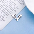 Antiek zilveren vleermuisbedel voor Halloween-sieraden en DIY-sleutelhangers - 1 Stuk Vleermuis (6592)