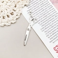 Zilveren vintage schaar bedeltje met SMOOTH gravure voor DIY sieraden maken accessoires - Schaar (6890)