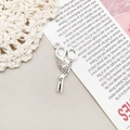 Vintage zilveren schaar hanger met gravure voor het maken van DIY-sieraden en hobby - Ooievaarsschaar (4342)