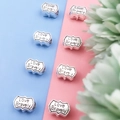 Silver alloy rectangle charms with Love Bravely engraving for DIY jewelry making - Love Bravely Tag (15684-2)