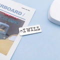 Silberner Metallanhänger mit 'I WILL' Gravur für DIY-Schmuck und Schlüsselanhänger - I WILL Text-Anhänger (9004) / 9x25mm