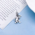 Zilveren legering duivelshanger met hooivork en staart voor DIY Halloween-sieraden - Antiek Zilveren Duivel (10868)