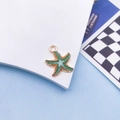 Pendentif étoile de mer verte en alliage doré pour bijoux DIY et bracelets - Étoile de Mer Verte / 15x18mm