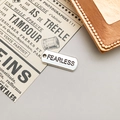 Silberner rechteckiger Metallanhänger mit FEARLESS-Gravur für DIY-Schmuckherstellung - Fearless Stil (10818) / Antiksilber