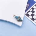 Blue and bronze conch shell alloy charm pendant with loop for jewelry making - Blue Conch / 9x19mm