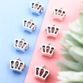Silver crown alloy beads for DIY jewelry bracelets and necklace making kits - Hollow Crown (15184-2)