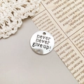 Ciondolo in argento inciso never give up per la creazione di gioielli fai da te - Stile Never Give Up (2492)