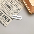 Silberner Metallanhänger mit Willpower Gravur für DIY Schmuckherstellung - Willpower Stil (10825) / Antiksilber
