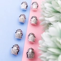 Antique silver plated cupcake shaped alloy beads for DIY jewelry and bracelet making - Cupcake (15673-2)