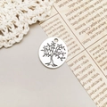 Ciondolo albero della vita in argento antico con dettagli incisi vintage - Stile Albero Life Is A Gift (10912)