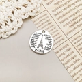 Ciondolo tondo torre Eiffel argento vintage con incisione Paris per gioielli fai da te - Stile Paris Tower (10908)