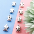 Silver gingerbread man alloy large hole bead for DIY charm bracelets and necklaces - Gingerbread Man (15676-2)