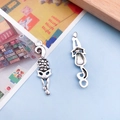 Antique silver fox charms with grape detail for DIY earrings and necklaces - Standing Cat Pendant (10867)