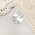 Ciondolo rotondo in argento retrò con doppio cuore per creazione gioielli DIY - Stile Sister Double Heart Relief (10914)