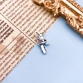 Pendentif tronçonneuse en argent antique pour création de bijoux DIY et porte-clés - Tronçonneuse Argent Antique (15483)