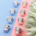 Antique silver fruit juice cup charms for DIY jewelry making with lemon slice detail - Beverage Cup (15181-2)