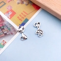Antique silver cat pendant with cute kitten face for DIY necklaces and jewelry making - Mini Cat Pendant (6153)