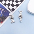 Antique silver fish charms made of zinc alloy for jewelry bracelets and crafts - Antique Silver Ocean Fish (11239) / 9x25mm