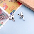 Antique silver cat shaped alloy pendant for DIY jewelry making and necklace accessories - Stretching Cat Pendant (10349)
