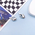 Antique silver whale pendants made of zinc alloy for DIY jewelry and accessory making - 9x24mm
