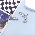 Antique silver fish charms made of zinc alloy for DIY jewelry and necklaces - 11x25mm
