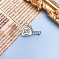 Pendentif mètre ruban argent antique en alliage pour bijoux DIY et loisirs créatifs - Mètre Ruban Argent Antique (11182)