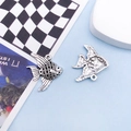 Silver zinc alloy angelfish pendant for DIY jewelry with detailed relief patterns - 17x21mm