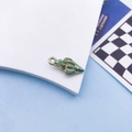 Vintage bronze alloy conch shell charm pendant with rustic finish for DIY jewelry - Green Conch / 9x19mm