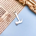 Pendentif hache en argent avec anneau, breloque en alliage pour création bijoux DIY - Hache Argent Antique (8520)