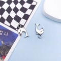 Antique silver dolphin charms for DIY jewelry making with smooth metallic finish - 8.9x16.7mm