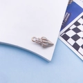 Nautical cream sea shell charm with rose gold metal accents and integrated top ring loop - White Conch / 9x19mm