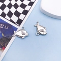 Antique silver fish charms for DIY jewelry making with detailed fin texture - 13x17mm