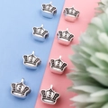 Silver crown alloy spacer beads with vintage finish for DIY jewelry bracelet making - Crown (15732-2)