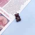 Dark brown gummy bear resin pendant with silver hook for DIY jewelry making - Chocolate Color (12574)