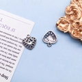 Ciondoli a cuore cavo in argento antico per la creazione di braccialetti fai-da-te - Pendente Cuore Traforato Argento Antico