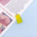 Translucent yellow gummy bear charm in acrylic resin with silver jump ring for DIY jewelry - Yellow (12570)