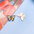 Blau-gelber Schmetterlingsanhänger mit Goldbeschichtung für DIY-Schmuck und Basteln - Gelber Schmetterling (12417)