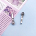 Retro silver microphone alloy charms for DIY jewelry making music theme accessories - Microphone Shape