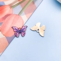 Schmetterling-Anhänger aus Zinklegierung mit lila Emaille-Verlauf und goldener Rückseite für DIY - Lila Schmetterling (12418)