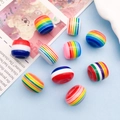 Rainbow striped resin beads in colorful assortments for DIY handmade jewelry crafts - Multicolor Striped Mixed (SN117) / 10 Pieces/Pack (11g) / Colorful