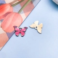 Rosa Schmetterling-Anhänger mit Goldbasis und Farbverlauf für DIY-Schmuck - Roter Schmetterling (12420)