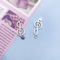 Silver treble clef musical note charms for DIY jewelry making and handmade necklaces - Music