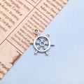 Vintage silver rudder alloy pendant charm for DIY jewelry making and keychains - One Antique Silver Small Boat Rudder 18x20mm - 5581/0.83g