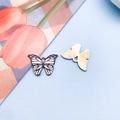 Schmetterling-Anhänger DIY Schmuckzubehör mit schwarz-weißem Muster und Goldbeschichtung - Weißer Schmetterling (12423)