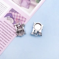 Drum set musical instrument pendant in antique silver finish for DIY jewelry crafts - Drum Shape