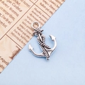 Silver anchor pendant with rope texture for DIY keychains and jewelry making - Anchor Style (6279)