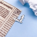 Ciondolo a pipistrello in lega argento vintage per creazione di gioielli fai-da-te - Stile Pipistrello (6592) / 15x24mm