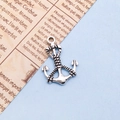 Ciondolo ancora vintage in lega d'argento con trama a corda per accessori nautici DIY - Stile Ancora con Nodo (6498)