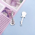 Antique silver electric guitar alloy charms for DIY necklace and bracelet jewelry making - Guitar Style 5
