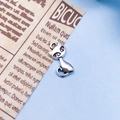 Ciondolo a forma di gatto vintage in lega d'argento per la creazione di gioielli fai-da-te - Stile Gatto Piccolo (6153) / 8x17mm